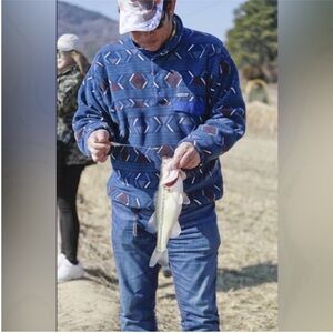 Patagonia Synchilla Snap-T Fleece Lifecycle Glass Aztec Tribal Blue Medium